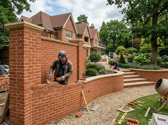 Boundary wall & piers, building & brickwork by Beyond The Wall