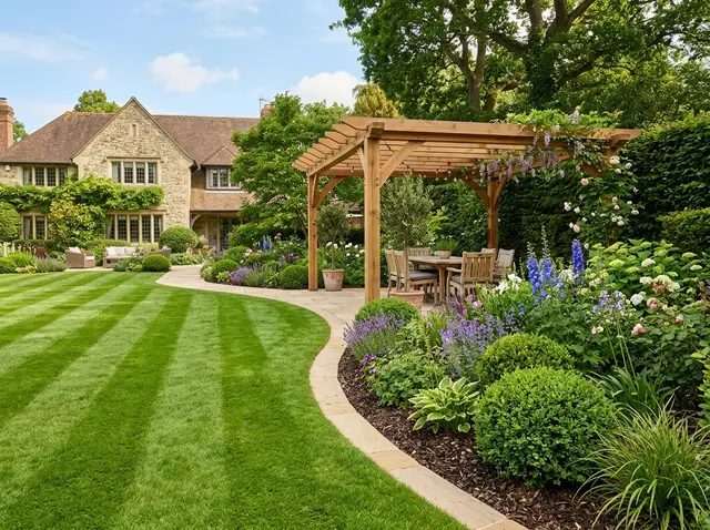 Full garden renovation in Cobham, landscaping & lawns by Beyond The Wall