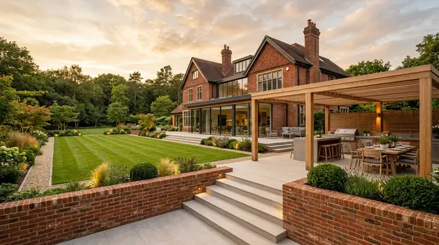 Pergola dining terrace, pergolas, decking & garden structures by Beyond The Wall