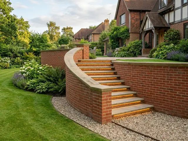 Brick retaining wall & steps in Guildford, building & brickwork by Beyond The Wall